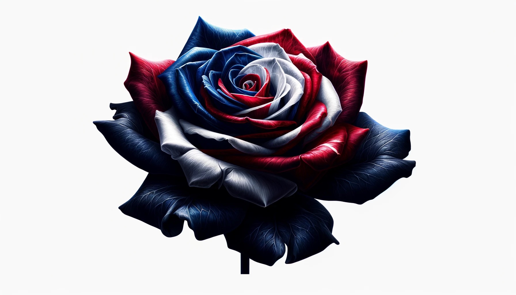 Image of a beautiful rose in patriotic colors