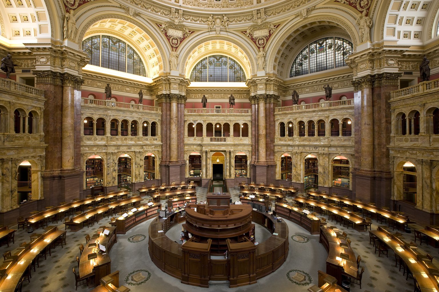 Main Reading Room of the Library of Congress, seen from above