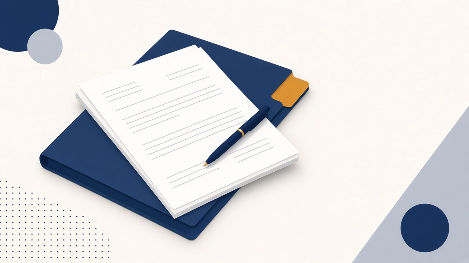 Illustration of an immigration application folder and forms